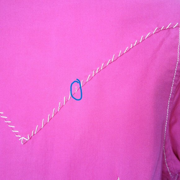 Ryan Michael Pink Women Size M Long Sleeve Snap Button Silk Shirt Top Western - Picture 11 of 14